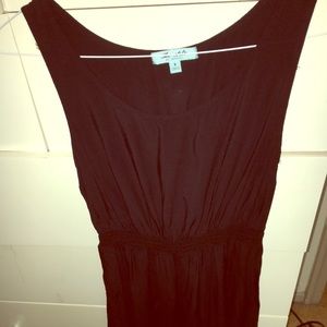 Black Cotton Knee-Length Dress